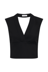 Jemima Sleeveless Cross Over Top - Black